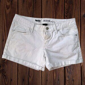 MOSSIMO Mid Rise Midi White Cuff Denim Jeans Shorts 4 / 27